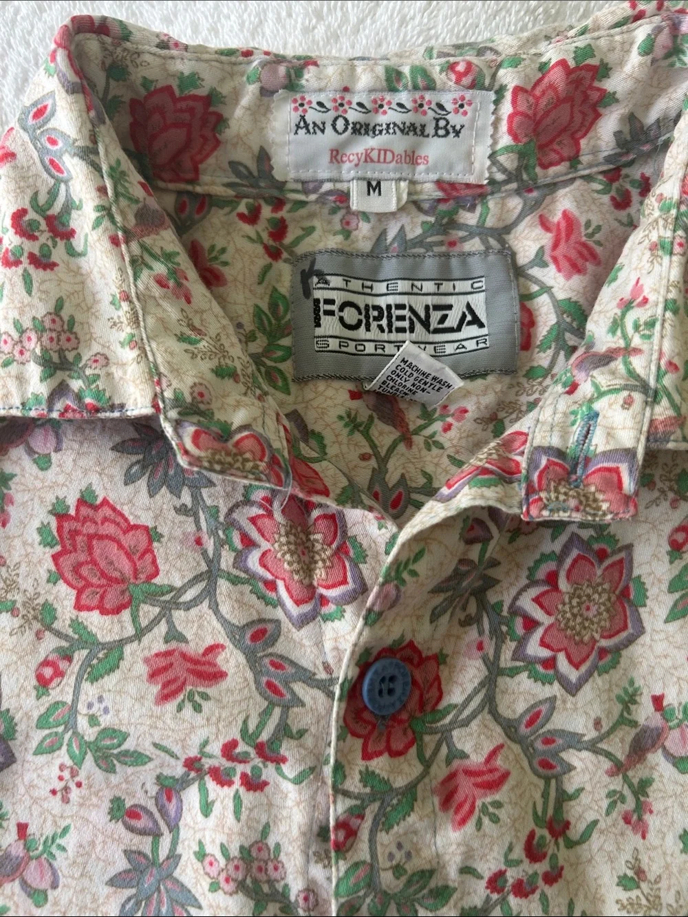 Forenza Floral Cotton One-Piece Romper in Beige and Pink